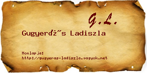 Gugyerás Ladiszla névjegykártya